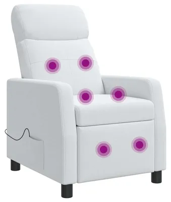 Immagine prodotto di Poltrona massaggiante relax, colore bianco, rivestita in tessuto