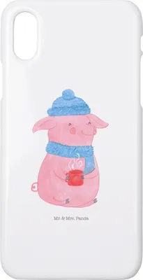 Produktbild von Mr. & Mrs. Panda Iphone 10 Handyhülle Schweinchen Glühwein - Weiß - Geschenk, Handy, Cover, X, Weihnachtsmarkt, Case, Betrunken, Spruch, Weihnachten