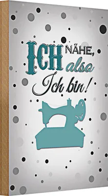 Produktbild von Holzschild Spruch 20x30cm ich nähe also ich bin