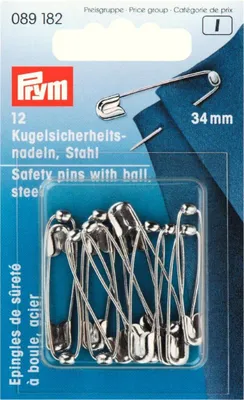Produktbild von Kugel-Sicherheitsnadeln, Nr.1, 34mm, silberfarbig