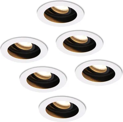 Produktbild von hoftronic LED Einbaustrahler 6x GU10 4W 345lm 2700K Weiß IP20 schwenkbar dimmbar