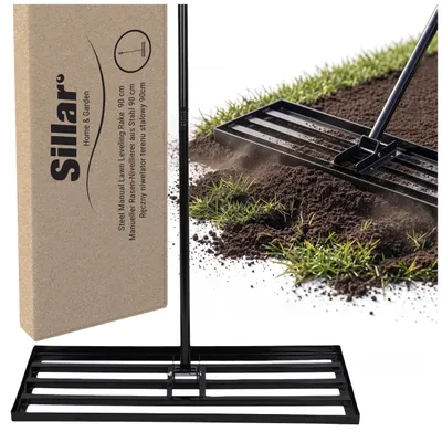 Immagine prodotto di Livellatrice manuale Sillar 90 × 30 cm – Livellatrice da giardino in acciaio 213 cm