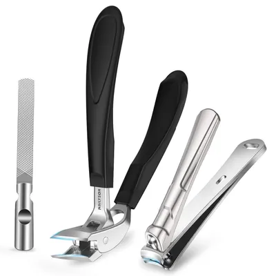 Produktbild von Fußnagelknipser für dicke Nägel mit langem Griff, abgewinkelter Kopf, Nagelfänger, 420 Edelstahl