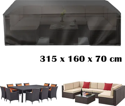 Produktbild von Gartenbank Abdeckung 315 x 160 x 70 cm,420D Wasserdicht Wetterfest Schutzhülle,Abdeckplane für Gartentische Terrassenmöbel,Sofa Sitzgruppe,Gartenmöbel Plane