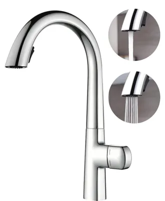 Produktbild von Küchenarmatur ausziehbar mit 2 Sprühfunktionen, 360° drehbar, Chrom