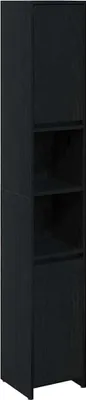 Produktbild von vidaXL Badezimmerschrank Schwarz Eichen-Optik 30 x 30 x 183,5 cm