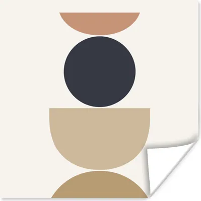 Produktbild von MuchoWow® Poster Kreis - Geometrische Figuren - Abstrakt 50x50 cm - Wohnzimmerdekoration