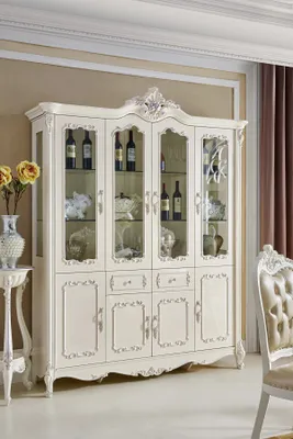 Immagine prodotto di Vetrina in vetro stile antico barocco rococò in vero legno