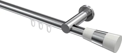 Produktbild von Interdeco Innenlaufstange / Gardinenstange mit Innenlauf Chrom, Typ Platon Tanara (Konus Bicolor), 20 mm Ø 1-läufig, 260 cm