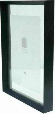 Image de Deknudt S028K2 Cadre en verre noir Barre en aluminium Effet photo flottant 15x20 20x25cm