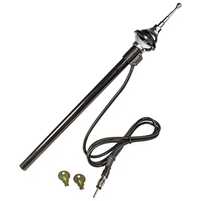 Produktbild von Universal Kotflügel Teleskopantenne großer Kopf Kabel DIN-Stecker Edelstahl-Optik
