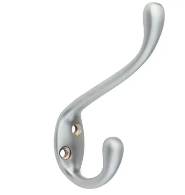 Produktbild von Garderobenhaken Soria L, Kleiderhaken Chrom matt, Wandhaken silber