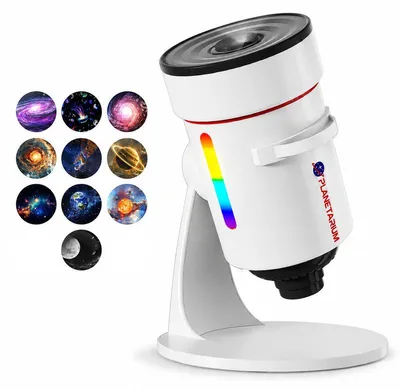 Produktbild von Galaxie Projektor, Sternenlicht Projektionslampe mit Musikfunktion und 10 Motivscheiben, astronomische Raumdekoration