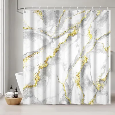 Produktbild von Marmor Effekt Duschvorhang 180 x 240 cm Wasserdicht