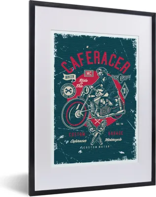 Produktbild von MuchoWow® MuchoWow® Gerahmtes Poster Mancave - Motor - Werkzeuge - Retro 30x40 cm - Poster mit zchwarzem Bilderrahmen - Wandposter Schlafzimmer