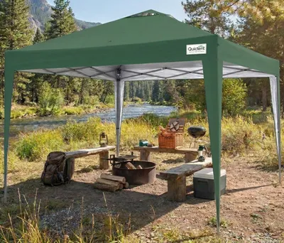 Produktbild von Quictent Pavillon 3x3m Wasserdicht Faltpavillon Stabil Winterfest, Pop-Up Klicksystem, UV-Schutz 50+, Gartenzelt, Partyzelt, Festzelt Grün