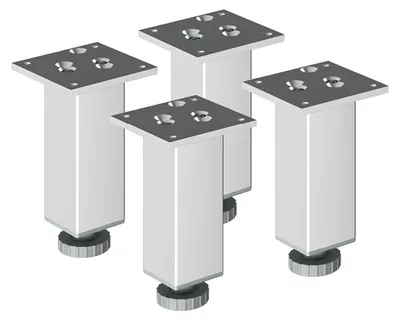 Produktbild von 4er Set sossai Höhenverstellbare Aluminium Möbelfüße 200mm in eloxiertem Design Schrankfüße Sockelfüße