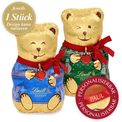 Produktbild von Lindt Teddy Pullover Schokoladen Figur aus Vollmilchschokolade 100g