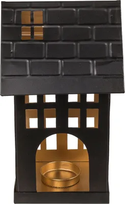 Produktbild von Schwarzes Metall-Deko-Haus für Teelichter 13x11,5x19cm