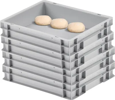 Produktbild von SuperSparSet 4x Pizzaballenbox ohne Deckel | HxBxT 7,5x30x40cm | 9 Liter | Teigwanne für Pizzateig, Stapelbare Pizzabox, Gärbox für Sauerteig Brotteig Teig-Gärbox