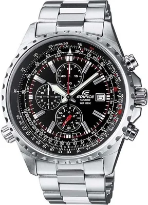 Produktbild von CASIO EDIFICE Herrenuhr, Edelstahl, Grau, Quarz, Chronograph, Datumsanzeige, 10 Bar Wasserdicht