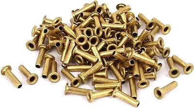 Immagine prodotto di Utensile per rivetti a doppio lato in ottone, 100 pezzi, dorati, 3 mm x 12 mm