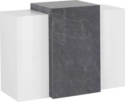 Immagine prodotto di Dmora Mobile Pensile Andras 38x66h cm Bianco Bianco Lucido, 3 Ante Apertura Battente  Italy