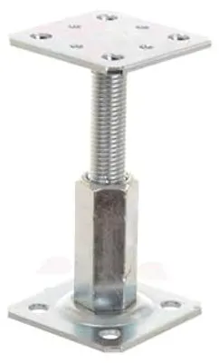 Produktbild von Aqbau Pfostenträger höhenverstellbar 80x80mm M20 Stützenfuß aus verzinktem Stahl, Pfostenschuh verstellbar ohne Balkendrehung 95-160mm, Pfostenanker