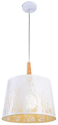 Zdjęcie produktu dla Lampa wisząca Casa Padrino biała / kolory naturalne Ø 35 x wys. 40 cm - Lampa wisząca z szablonowymi sylwetkami drzew