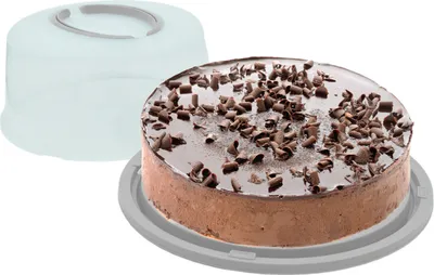 Produktbild von Tortenhaube Kuchenbox Kuchenhaube Tortenbutler Kuchen Behälter Tortenglocke Rund Ø34cm grau