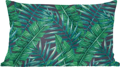 Produktbild von MuchoWow® Zierkissen Sofakissen Wohnzimmer Dekokissen 60x40 cm Blätter - Tropisch - Dschungel - Natur - Kopfkissen - Polster mit Foto