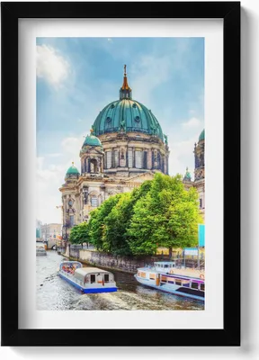 Produktbild von Berliner Dom Deutschland– Wandbild mit Rahmen – Gerahmtes Bild  – Wanddekoration – 20x30 cm – Schwarz