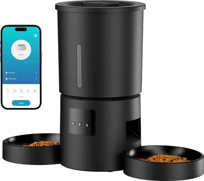 Zdjęcie produktu dla Automat Do Karmy Dla Kotów 5L Z Aplikacją Wifi Podwójna Miska + Timer