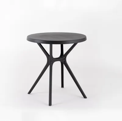 Immagine prodotto di Tavolo rotondo Ø70 cm in polipropilene con fibra di vetro - design moderno, robusto e leggero per giardini, terrazze, bar e ristoranti - IVAN - antracite