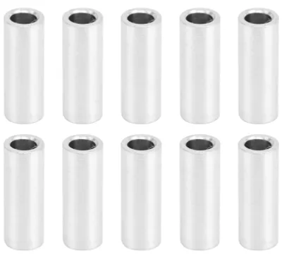Immagine prodotto di 10 distanziatori rotondi in lega di alluminio senza filettatura, distanziatori, diametro esterno 6 mm, lunghezza 16 mm