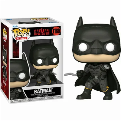 A Funko Pop! vinyl figure of Batman in its packaging and displayed separately.