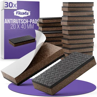 Produktbild von Antirutschpads Möbel, selbstklebend, 20x40 mm, 30 Stück, für Möbelunterseiten
