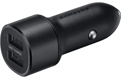 Immagine prodotto di Caricabatterie da auto Samsung Fast Charge Duo, 15W, colore nero, confezione multipla