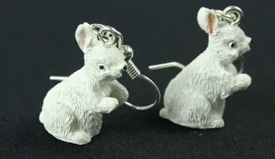 Produktbild von Kaninchen Ohrringe Kaninchenohrringe Hase Miniblings Osterhase stehend weiß