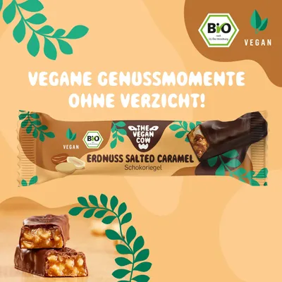 Produktbild von THE VEGAN COW - Schokoriegel Erdnuss Salted Caramel 40gr