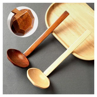 Produktbild von 4 Stück Holzlöffel mit langem Griff, langlebige Küchenutensilien