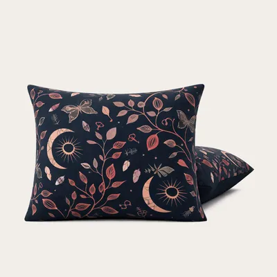 Produktbild von HappyBed Rosa Stiele | 60x70 – Kissenbezug-Set 2-teilig – 100 % Baumwolle