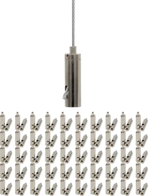 Produktbild von 100x Drahtseilhalter / Gripper 15, M5 Innengewinde, für Drahtseil Ø 1,0 - 1,5 mm | vernickelt