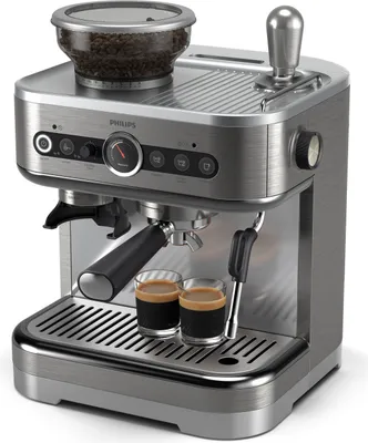 Produktbild von Philips Barista Brew PSA3218-01 Siebträgermaschine mit Mahlwerk - SIlber