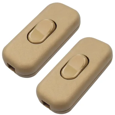 2 Kabel-Zwischenschalter, 2-polig, 6A 250V, gold