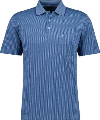 Ragman Polo jaquard in blau