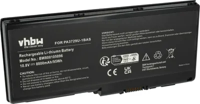 Produktbild von vhbw Akku Ersatz für Toshiba PA3730U-1BRS, PA3730U-1BAS, PA3730, PA3729U-1BRS, PABAS207, PA3729U-1BAS für Notebook (8800 mAh, 10,8 V, Li-Ion)