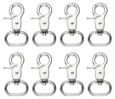 8er-Pack Karabinerhaken 19,5 mm, Zinklegierung, drehbar, silber