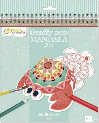 Produktbild von Avenue Mandarine 5x Graffy Pop Mandala 3D, Meerestiere - Mehrfarbig GY094C