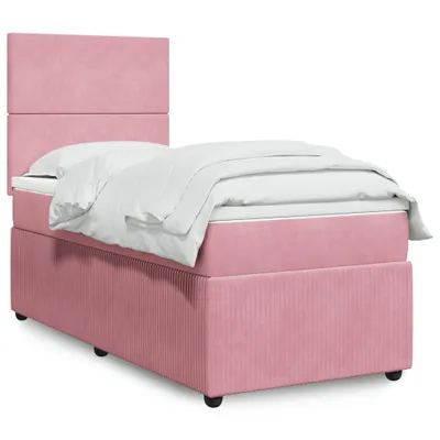 Produktbild von vidaXL Boxspringbett mit Matratze Rosa 90x200 cm Samt